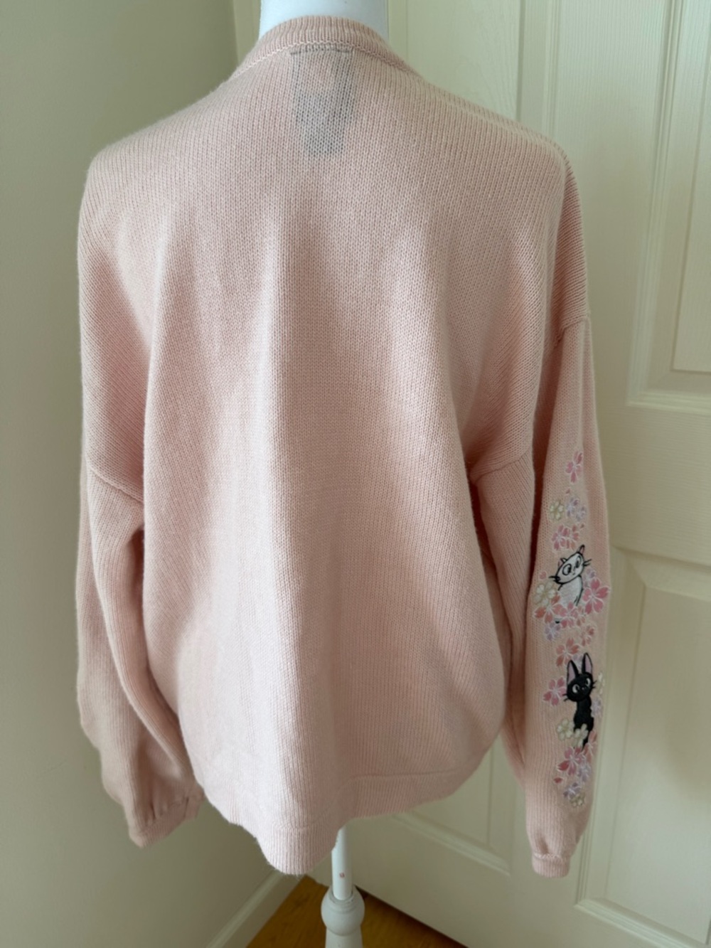 Kiki’s Delivery Service Cardigan Studio Ghibli Pink Embroidered Cat Sweater XL - Picture 6 of 11